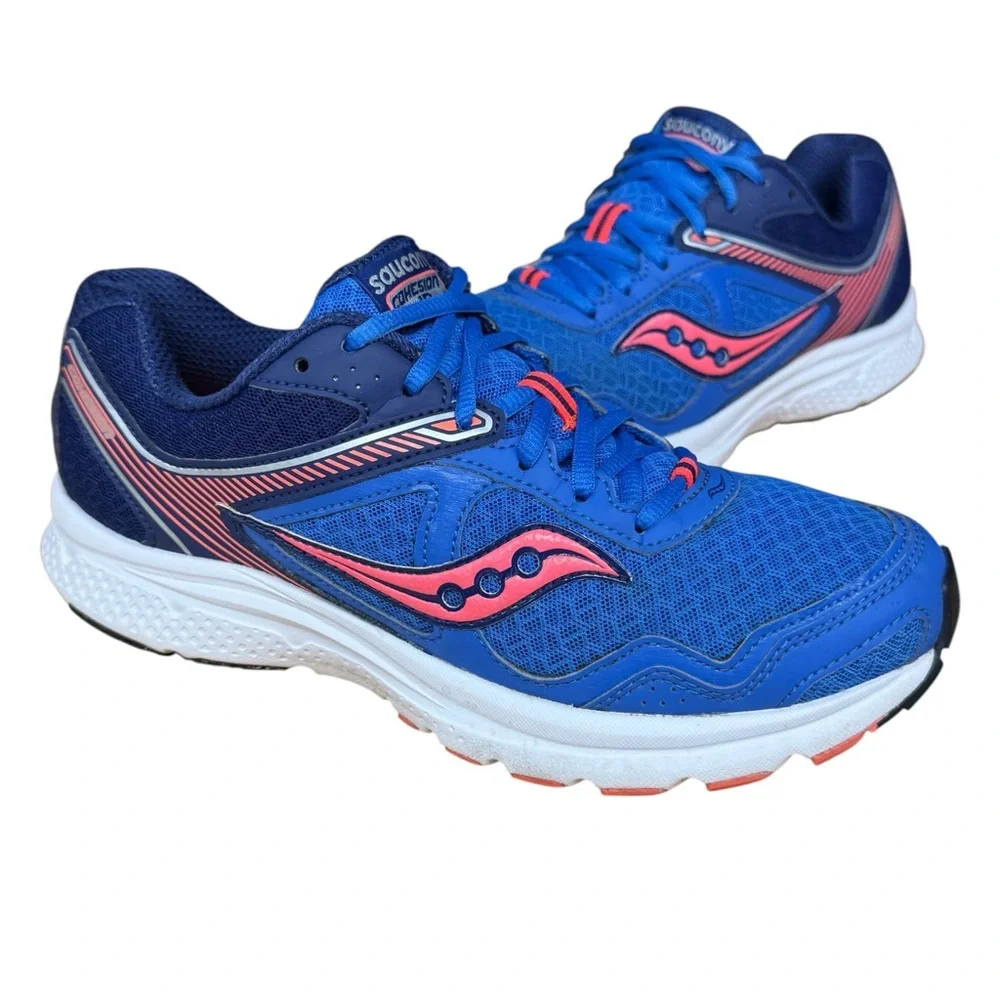 Saucony Cohesion 10 Blue/Coral Pink S15333-2 Women's Running Walking Shoes US 9
